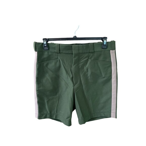 Flying Cross Mens Size 34 R Green Tan Shorts Uniform Flat Front - Picture 1 of 3